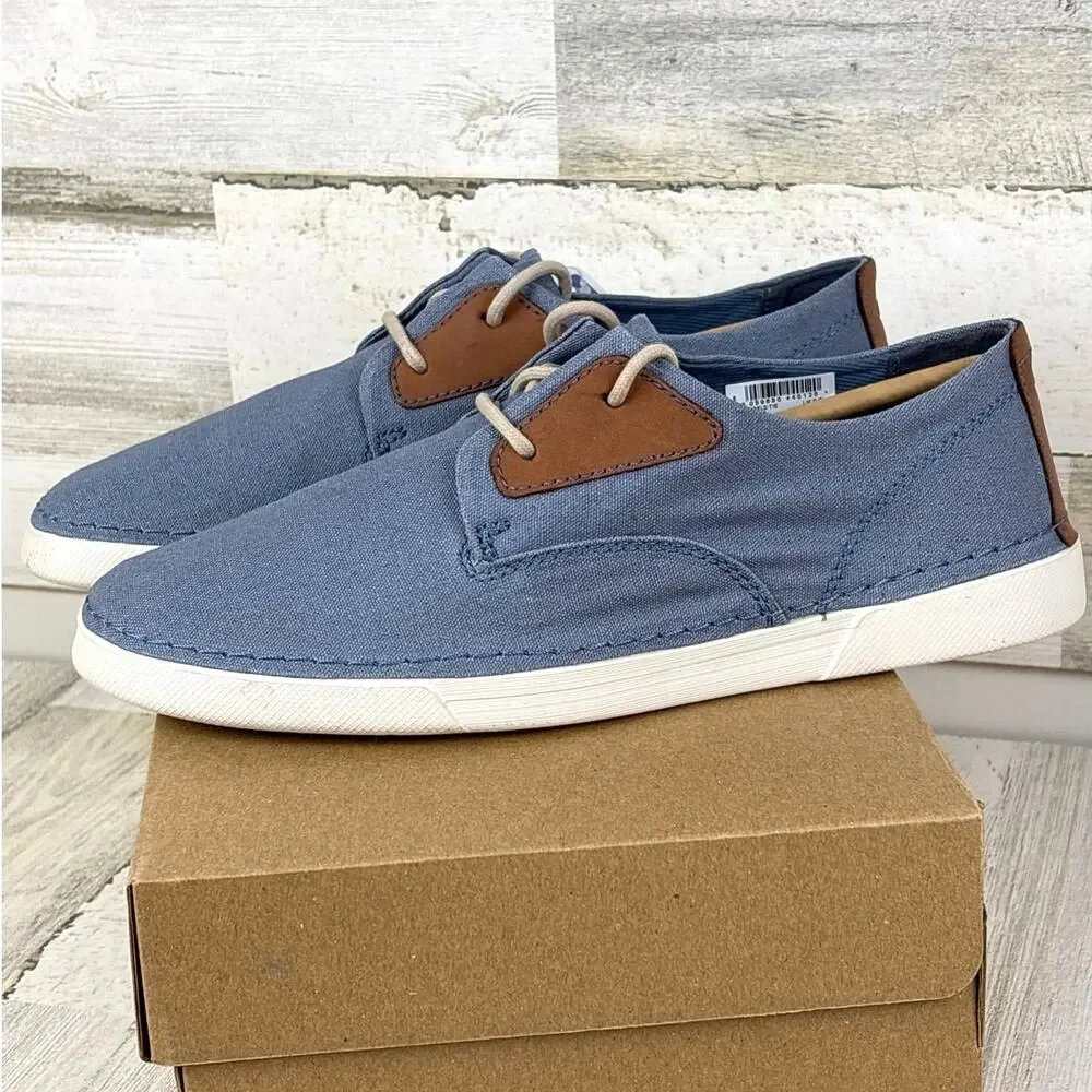 Clarks Men’s 10 Light Blue Gerald Tie Casual Lace Up Boat Shoes Loafers NEW